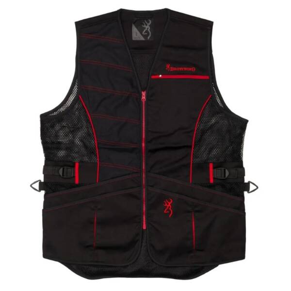 BROWNING ACE VEST BLK/RED RH SM
