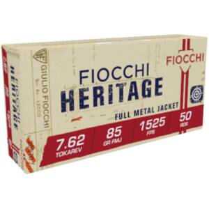 FIOCCHI HERITAGE 7.62 TOKAREV 85gr FMJ