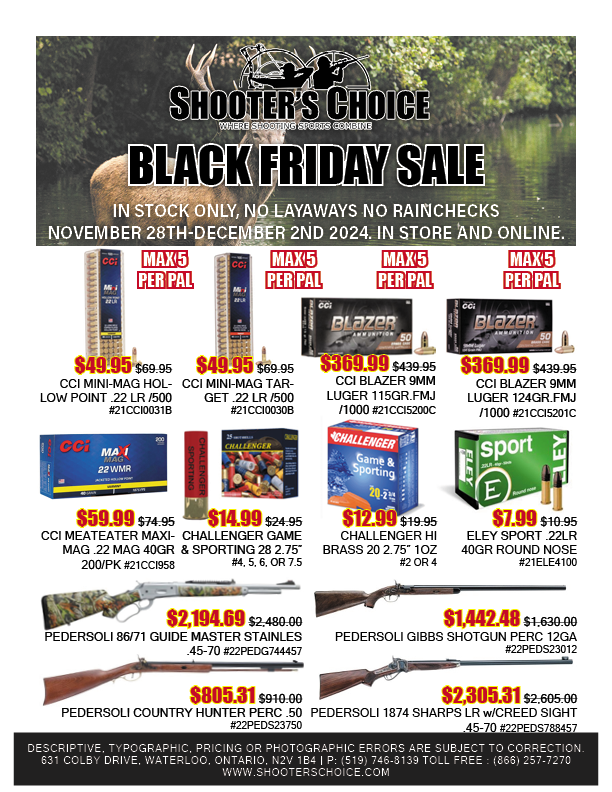 Black Friday 2024 Flyer Shooter's Choice Pro Shop