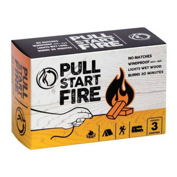PULL START FIRE STARTER - 3pk