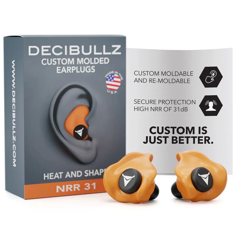 DECIBULLZ CUSTOM MOLD EARS PLUGS- ORG 31NRR