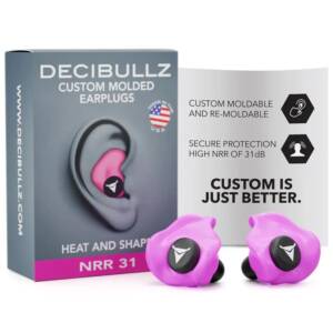 DECIBULLZ CUSTOM MOLD EARS PLUGS- PNK 31NRR