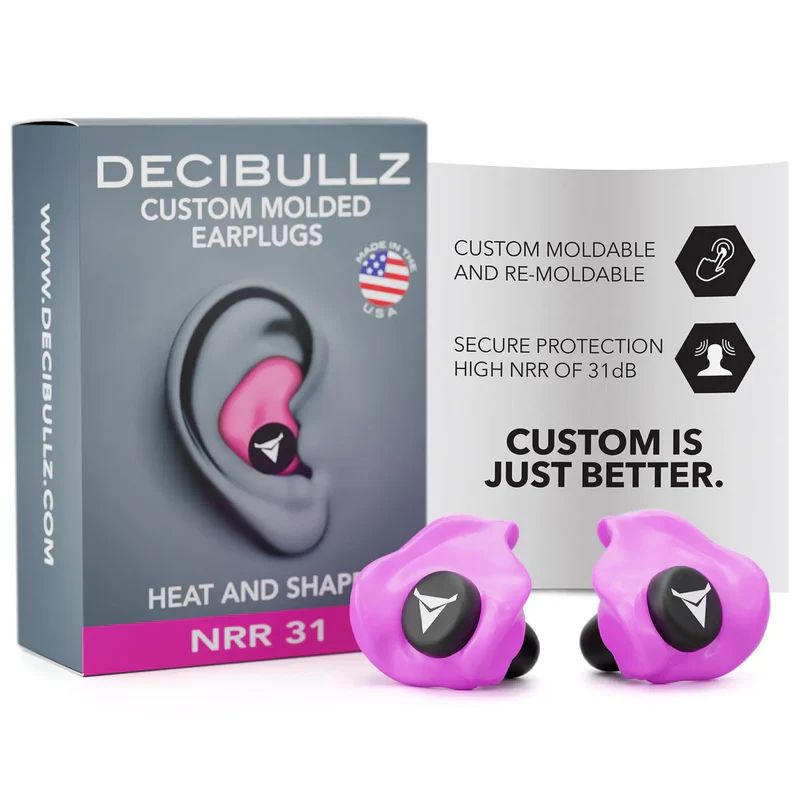 DECIBULLZ CUSTOM MOLD EARS PLUGS- PNK 31NRR
