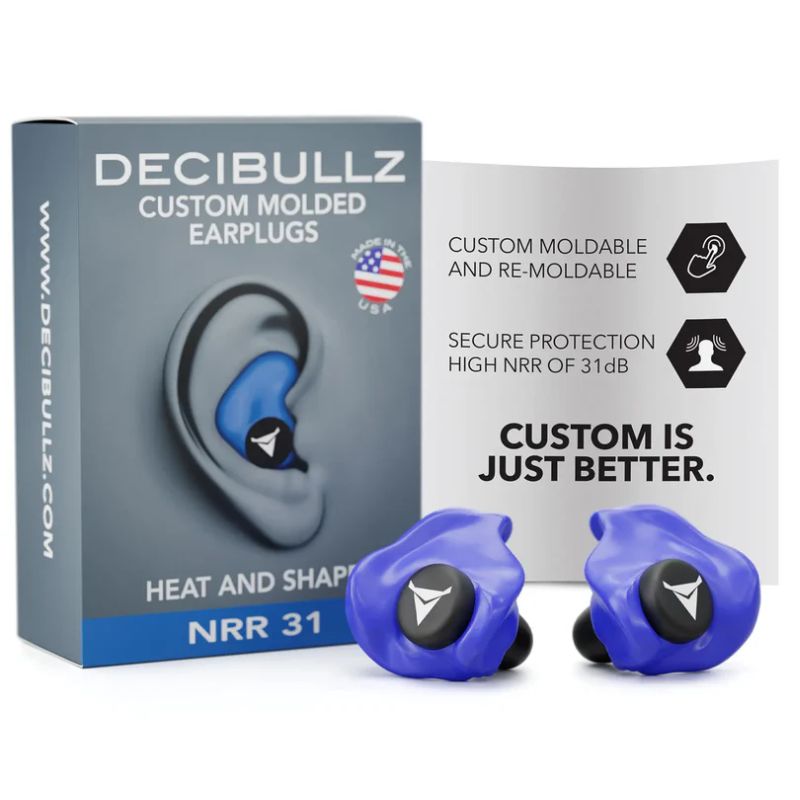 DECIBULLZ CUSTOM MOLD EARS PLUGS- BLU 31NRR