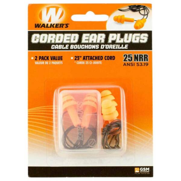 WALKER CORDED EAR PLUGS 2pk