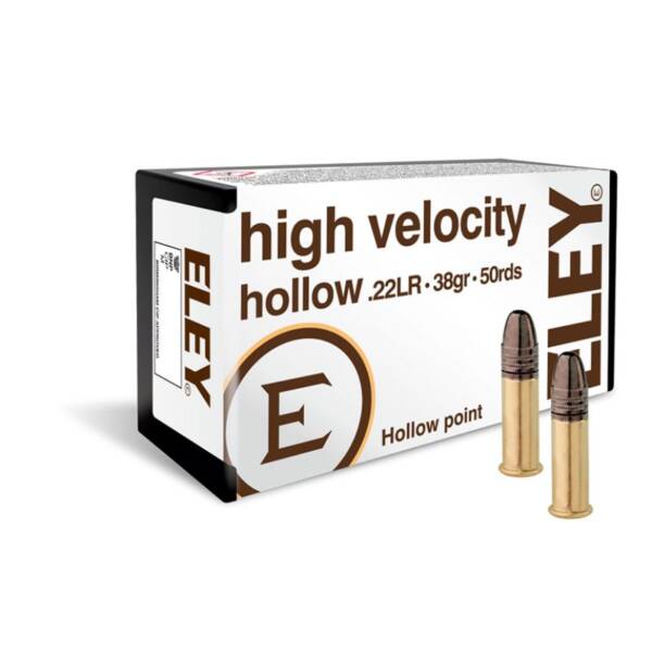 ELEY HIGH VELOCITY .22LR 38gr HOLLOW POINT