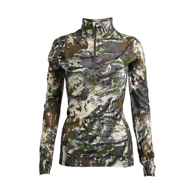 SKRE WOMENS KAIBAB MERINO TOP SUMMIT CAMO SML